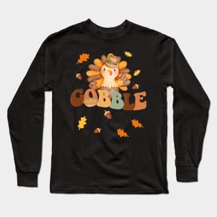 Gobble Gobble Gobble Text Long Sleeve T-Shirt
